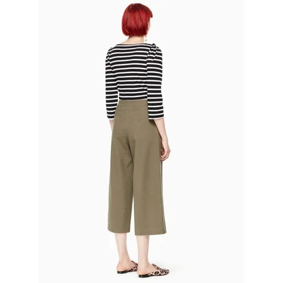 Kate Spade Broome Street Olive Green Wide Leg Sailor Pant 6 - Picture 3 of 10